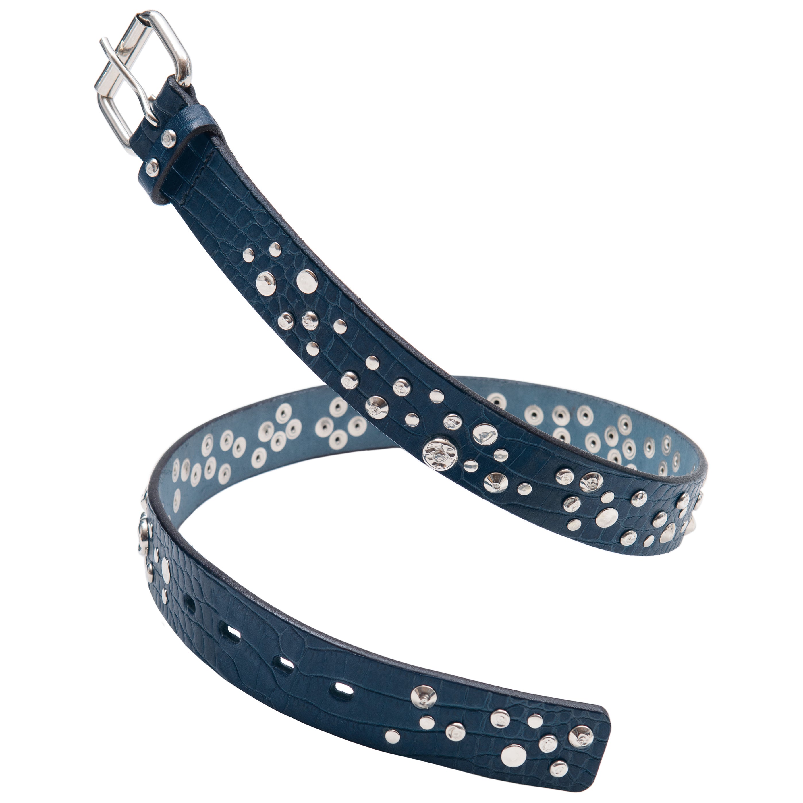 STUDDED BLUE BELT